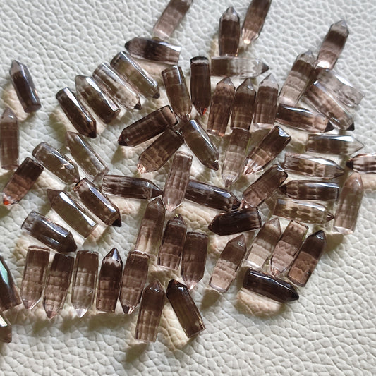 Natural Ross Quartz Faceted Gemstone Pencils A49