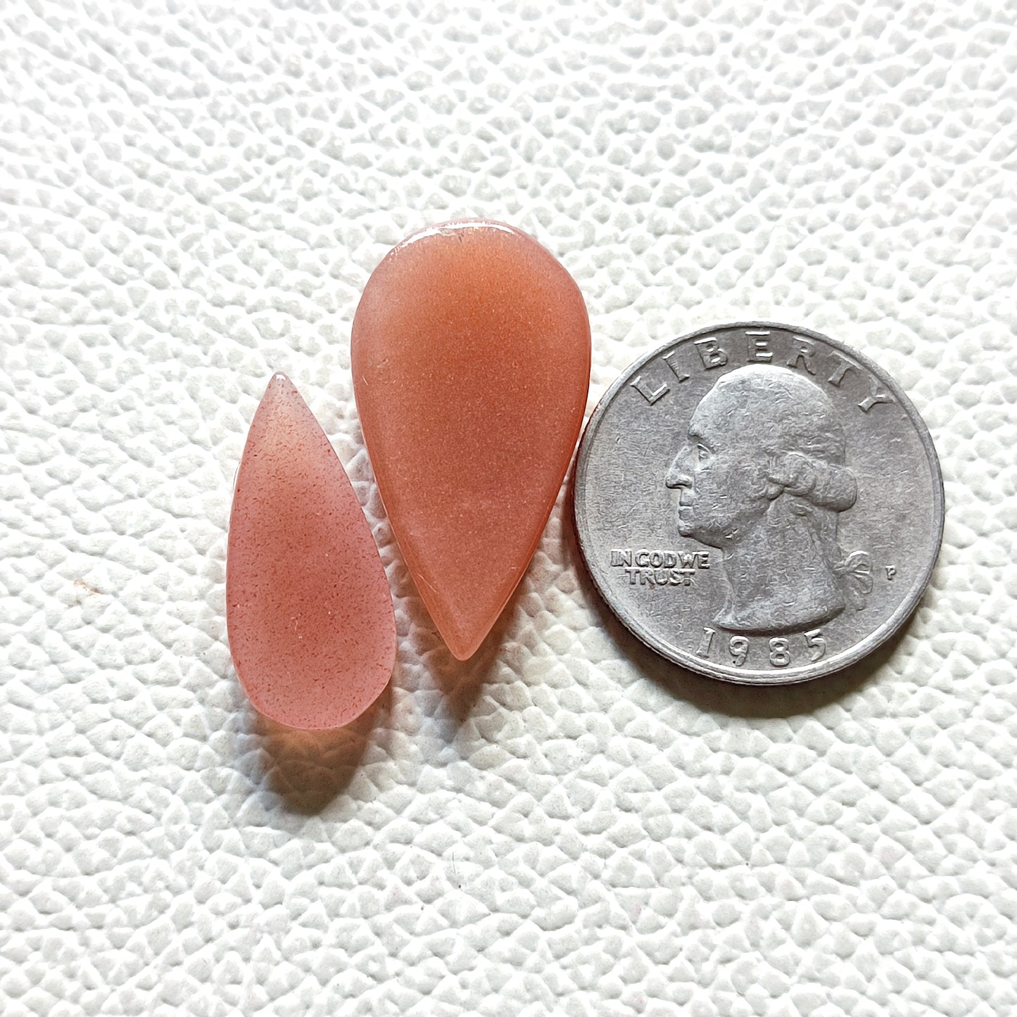 Fine Quality Natural Sunstone Cabochon Gemstone Pair (A119)