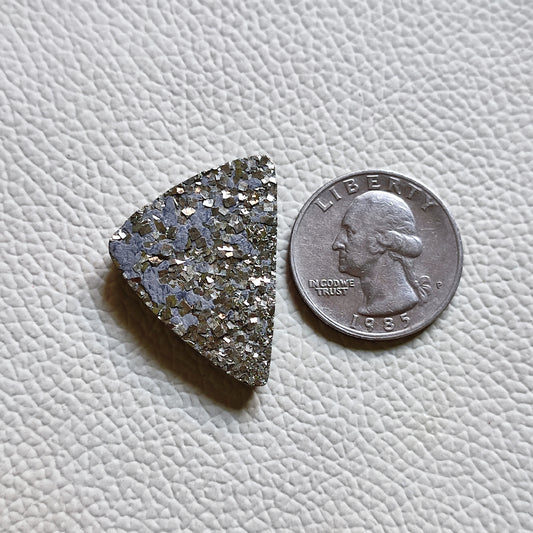 Natural Pyrite Druzy Cabochon Gemstone (A202)