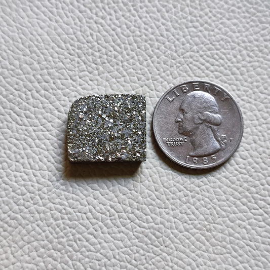 Natural Pyrite Druzy Cabochon Gemstone (A201)