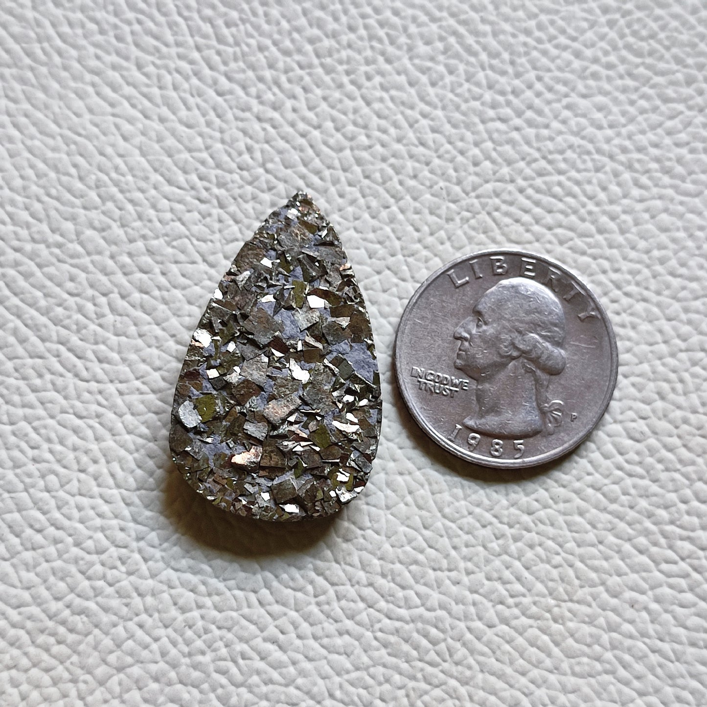 Natural Pyrite Druzy Cabochon Gemstone (A205)